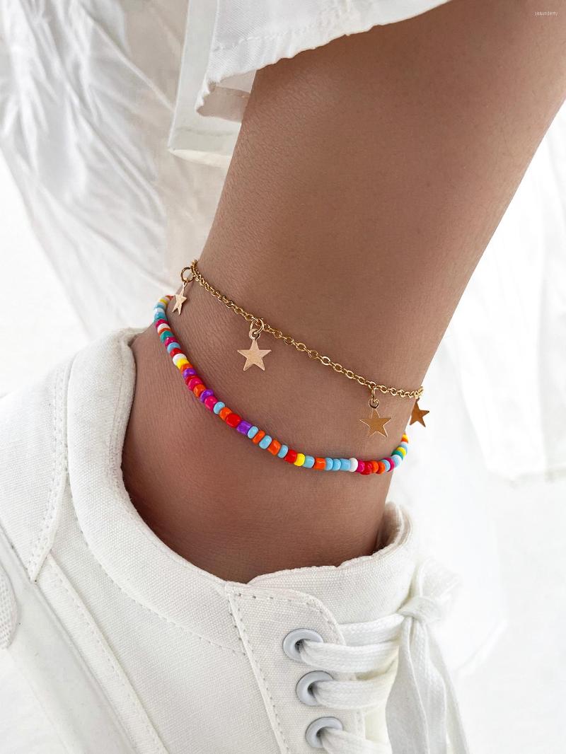 Anklets Stillgirl 2Pcs Boho Multi Color Beaded Chain Anklet Bracelet For Women Kpop Geometric Star Set Female Y2k Fashion Jewelry Bijoux
Anklets Stillgirl 2Pcs Boho Multi Color Beaded Chain Anklet Bracelet For Women Kpop Geometric Star Set Female Y2k Fashion Jewelry Bijoux