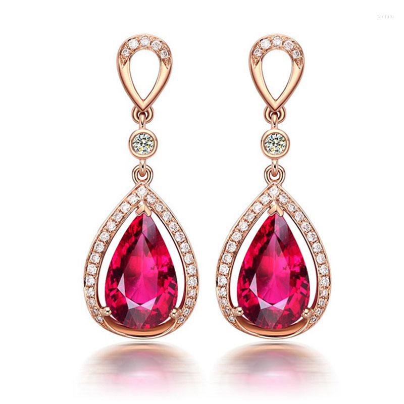 Dangle Earrings 925 Silver Temperament Pigeon Blood Red Plated 18K Rose Gold Gemstone Color Treasure Drop-shaped For Women Jewelry
Dangle Earrings 925 Silver Temperament Pigeon Blood Red Plated 18K Rose Gold Gemstone Color Treasure Drop-shaped For Women Jewelry