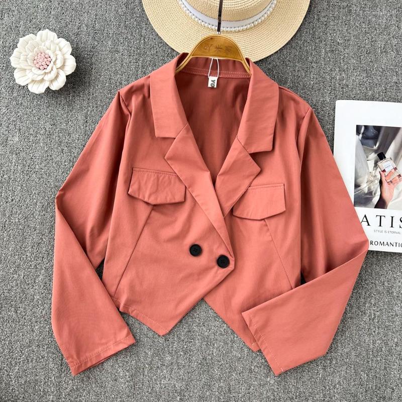 Women's Suits VANOVICH Korean Style Solid Color Temperament Short Irregular Suit Autumn Vintage Notched Double Breasted Casual Blazers, Black
Women's Suits VANOVICH Korean Style Solid Color Temperament Short Irregular Suit Autumn Vintage Notched Double Breasted Casual Blazers, Black
