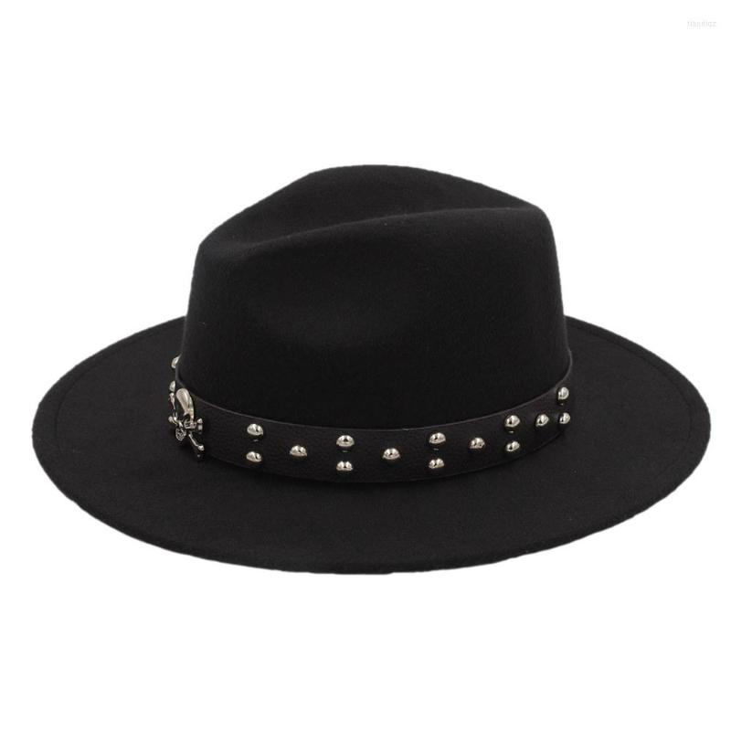 Berets Wool Men Felt Fedora Hat Wide Brim Black Chapeu Feminino Jazz Godfather Cap Dad Steampunk Size 56-58CM 
Berets Wool Men Felt Fedora Hat Wide Brim Black Chapeu Feminino Jazz Godfather Cap Dad Steampunk Size 56-58CM