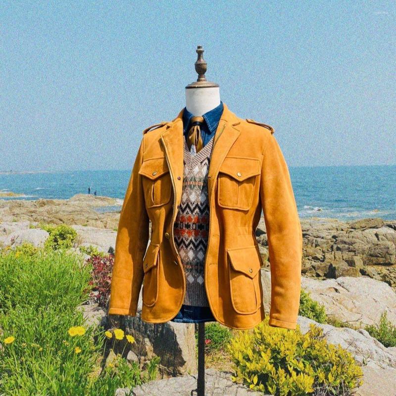 Men's Jackets Comfortable Size J-130 And European Beautiful Zealand A-grade Velvet Deerskin Mid-Length Retro Safari Jacket, Black
Men's Jackets Comfortable Size J-130 And European Beautiful Zealand A-grade Velvet Deerskin Mid-Length Retro Safari Jacket, Black