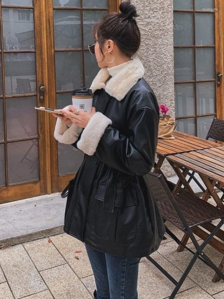 Women's Leather Casual 2022 Jacket Women O-neck Long Sleeve Top Zipped Autumn And Winter Faux Fur Coat Streetwear Outerwear T396, Black
Women's Leather Casual 2022 Jacket Women O-neck Long Sleeve Top Zipped Autumn And Winter Faux Fur Coat Streetwear Outerwear T396, Black