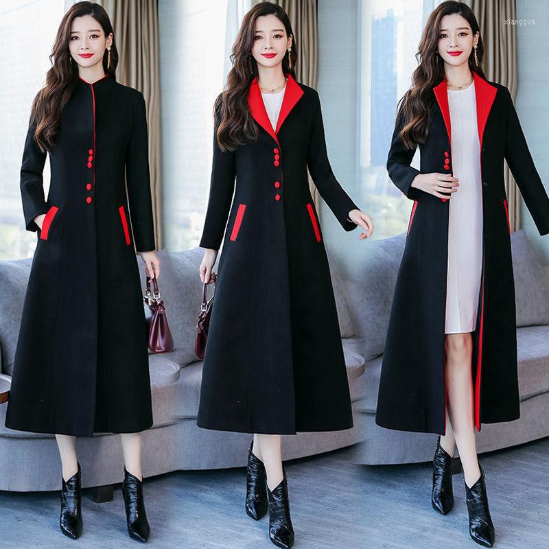Women' Wool Winter Slim Long Coat Women Korean Casual Single-breasted Woolen Female Temperament Office Lady Warm Outwear R822, Black
Women' Wool Winter Slim Long Coat Women Korean Casual Single-breasted Woolen Female Temperament Office Lady Warm Outwear R822, Black