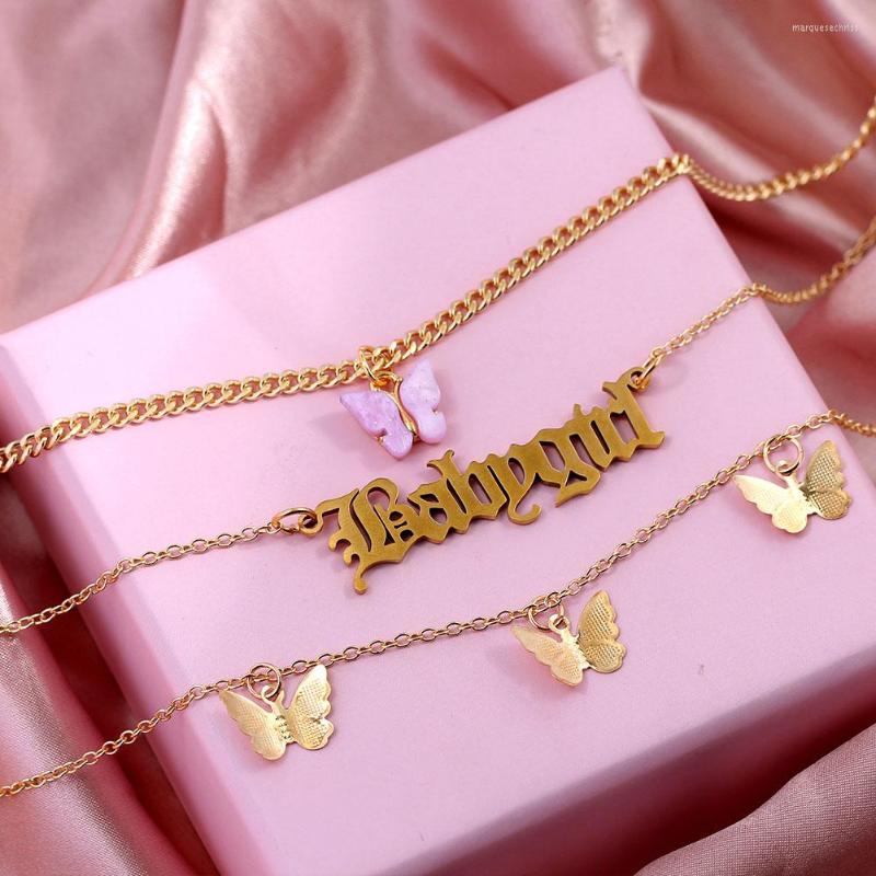 Chains JJFOUCS Women's Butterfly Choker Necklaces Gold Color Metal Babygirl Letters Multi Layer Necklace Sets 2022 Fashion Jewelry Gift
Chains JJFOUCS Women's Butterfly Choker Necklaces Gold Color Metal Babygirl Letters Multi Layer Necklace Sets 2022 Fashion Jewelry Gift