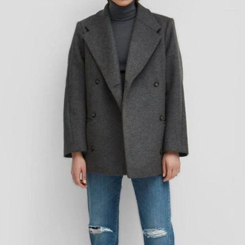 Women's Suits Women Wool Blend Suit Coat Double Breasted Solid Color Simple Long Sleeve Fashion OL Loose Blazer, Dark grey
Women's Suits Women Wool Blend Suit Coat Double Breasted Solid Color Simple Long Sleeve Fashion OL Loose Blazer, Dark grey