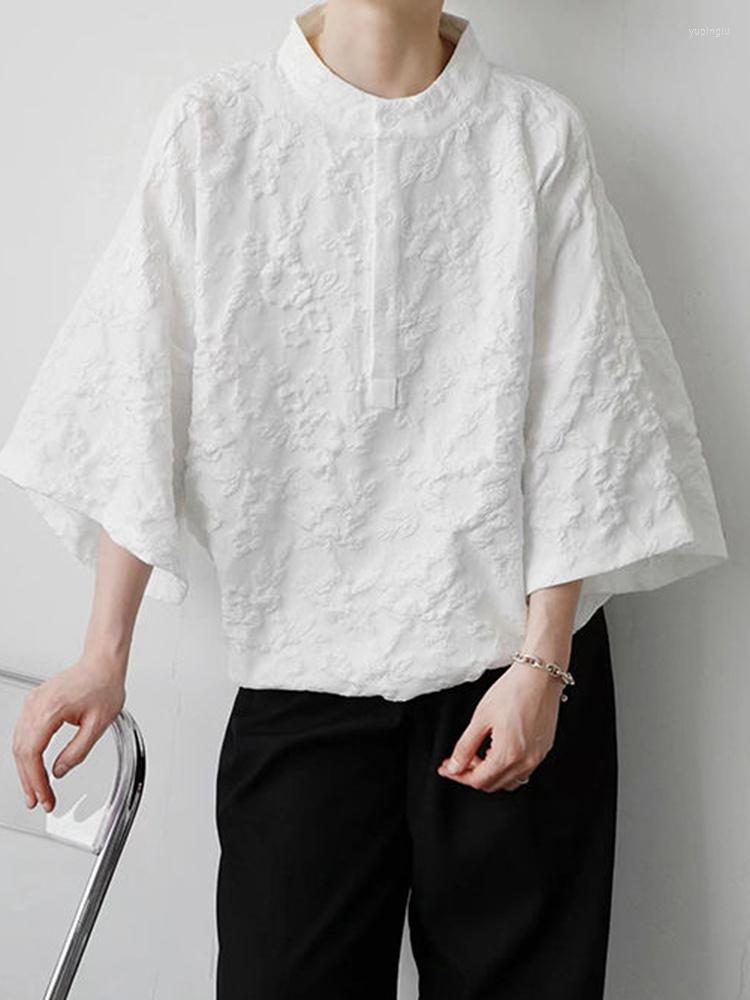 Men's T Shirts Niche Men Shirt Loose Stand Collar Jacquard Temperament Casual 2023 Solid Color Fashion Male Tops 2A5179, Black
Men's T Shirts Niche Men Shirt Loose Stand Collar Jacquard Temperament Casual 2023 Solid Color Fashion Male Tops 2A5179, Black
