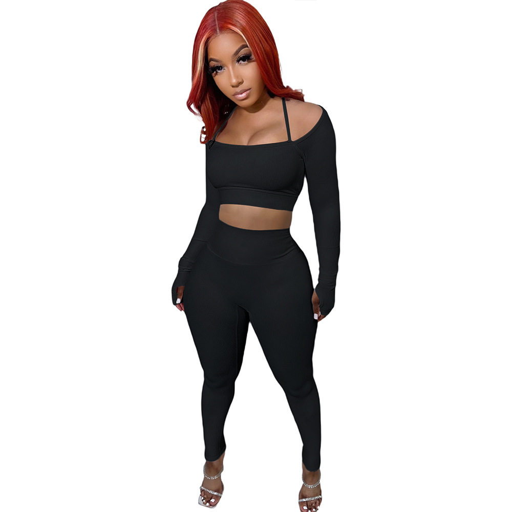 Women's Two Piece Pants casual round neck long sleeve knit blouse with pit pencil trouser suit, 01
Women's Two Piece Pants casual round neck long sleeve knit blouse with pit pencil trouser suit, 01