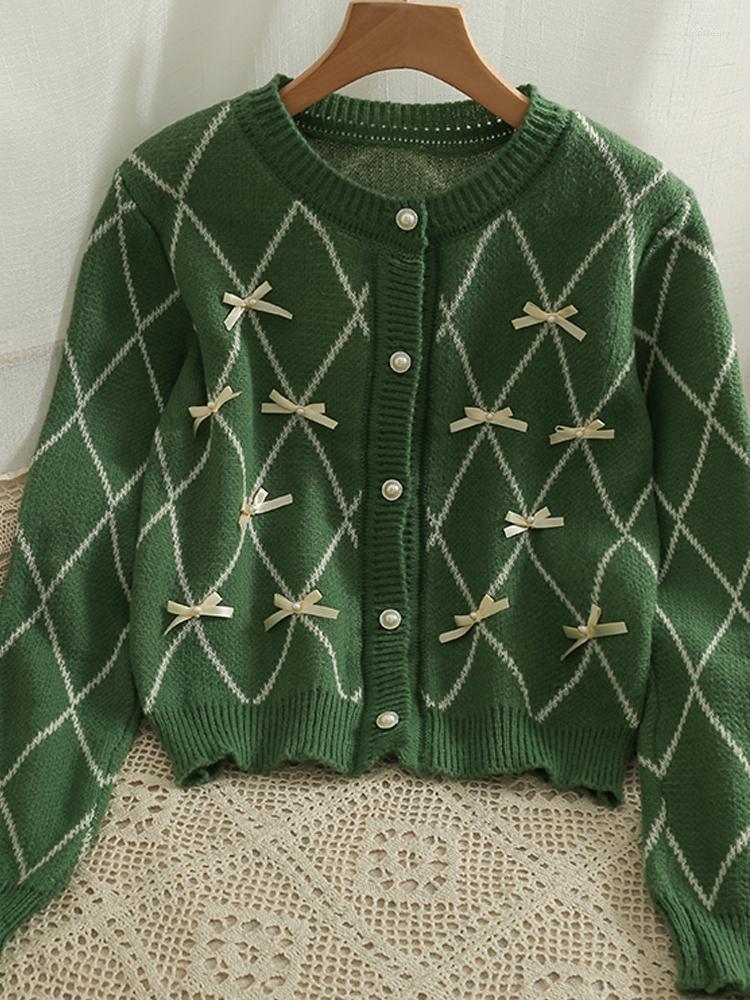 Women's Knits YornMona Sweaters Women 2022 Bows Design Single-breasted Long Sleeve Cardigans Jacket Korean Ladies Tops Knitwear, Green
Women's Knits YornMona Sweaters Women 2022 Bows Design Single-breasted Long Sleeve Cardigans Jacket Korean Ladies Tops Knitwear, Green
