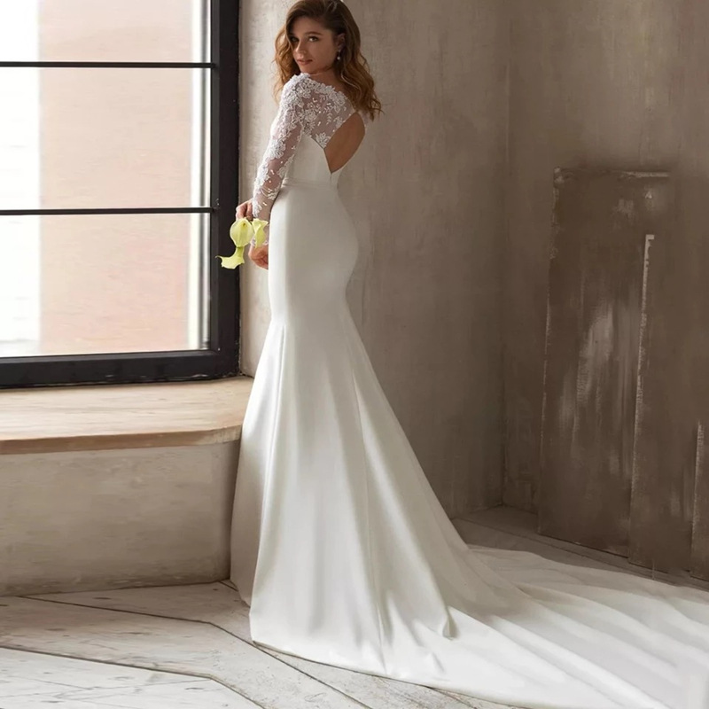 Arabic Mermaid Wedding Dresses Dubai Sparkly Crystals Long Sleeves Bridal Gowns Court Train Tulle Skirt Robes De Mariee 403 6660311