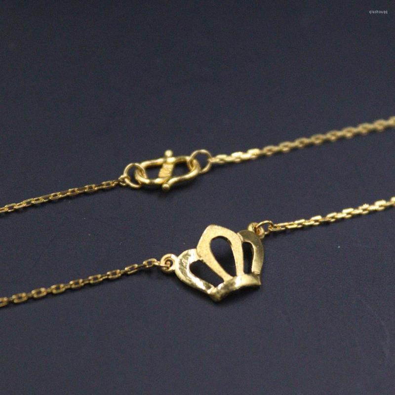 Chains Pure 24K Yellow Gold Chain For Women Female 1mmW Rolo Necklace 16''L Gift Jewelry Imperial Crown Pendant
Chains Pure 24K Yellow Gold Chain For Women Female 1mmW Rolo Necklace 16''L Gift Jewelry Imperial Crown Pendant