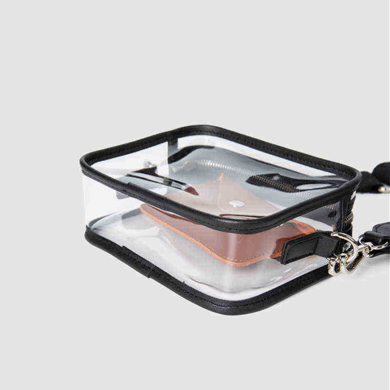 Fashion Beach Transparent Clear Crossbody Bag Jelly PVC Stadium Approved Messenger clutch bags Purses ladies handbags with Coin Pouch 220506