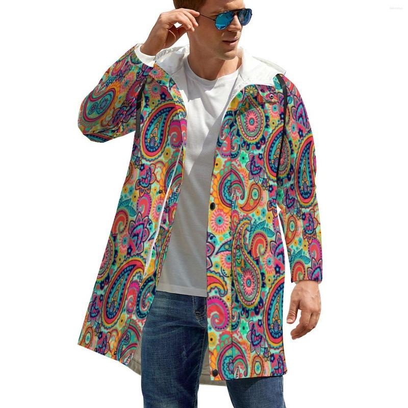 Men' Trench Coats Rainbow Paisley Print Bright Floral Outdoor Casual Windbreakers Man Graphic Street Wear Hooded Autumn Jackets Plus Size, Style-5
Men' Trench Coats Rainbow Paisley Print Bright Floral Outdoor Casual Windbreakers Man Graphic Street Wear Hooded Autumn Jackets Plus Size, Style-5