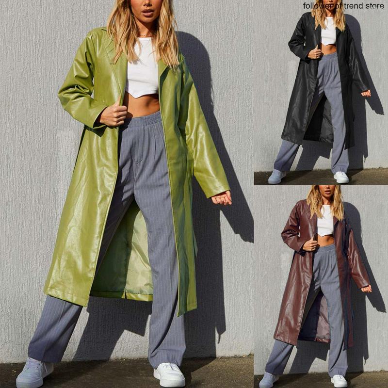 Women' Leather Women' Autumn Winter Long Casual Coat X-long Women Cardigan Pu Jackets For 2022, Brown
Women' Leather Women' Autumn Winter Long Casual Coat X-long Women Cardigan Pu Jackets For 2022, Brown