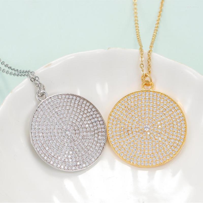 Pendant Necklaces EYIKA Fashion Copper Micro Pave Cubic Zirconia Big Round Charms Necklace For Women Gold Silver Color Statement Jewelry
Pendant Necklaces EYIKA Fashion Copper Micro Pave Cubic Zirconia Big Round Charms Necklace For Women Gold Silver Color Statement Jewelry