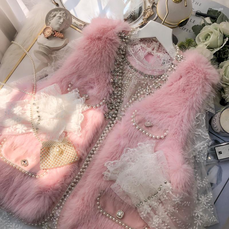 Women's Fur French Gentle Fashion Wind Patchwork Beading Faux Vest Coat Women Thick Imitation Vests Winter Spring Luxury Pink
Women's Fur French Gentle Fashion Wind Patchwork Beading Faux Vest Coat Women Thick Imitation Vests Winter Spring Luxury Pink