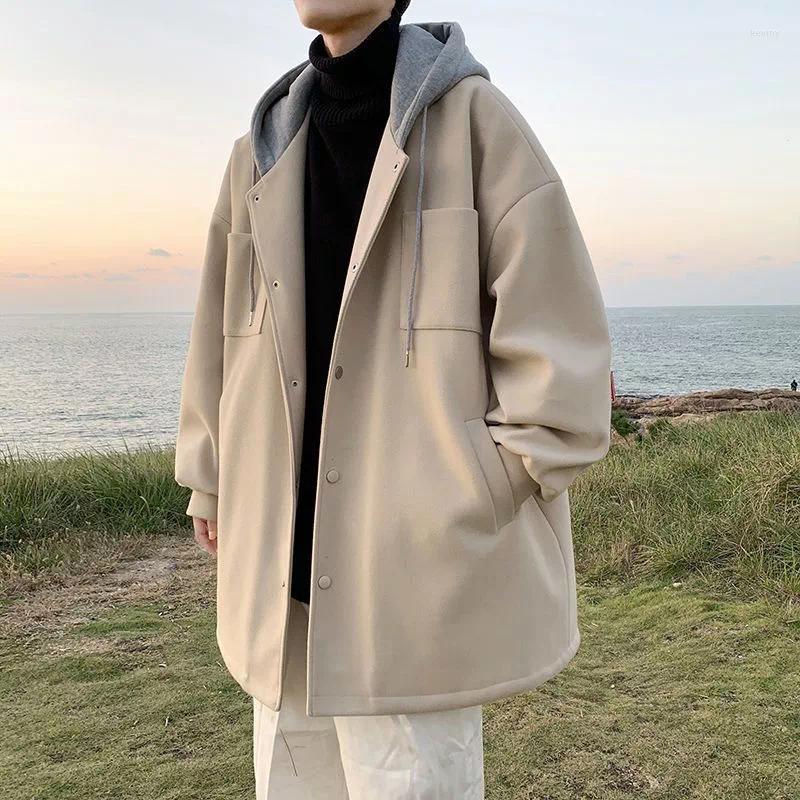 Men's Trench Coats Woolen Coat Men Winter Clothe Thick Loose Casual Jacket Hong Kong Style Preppy Handsome Unisex Mid-length Windbreaker, Black
Men's Trench Coats Woolen Coat Men Winter Clothe Thick Loose Casual Jacket Hong Kong Style Preppy Handsome Unisex Mid-length Windbreaker, Black