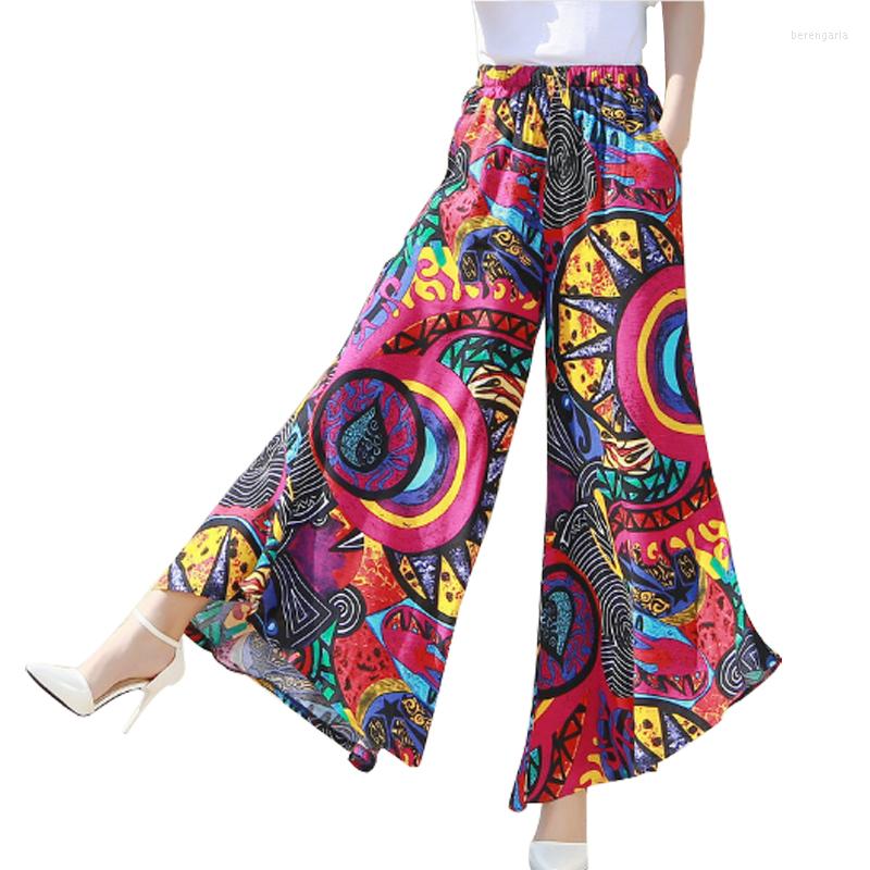 

Women's Pants Long Gaucho Boho Flare Elephant High Waist Wide Leg Chic Sophisticated Casual Sassy Tie-dyed Dance Culottes