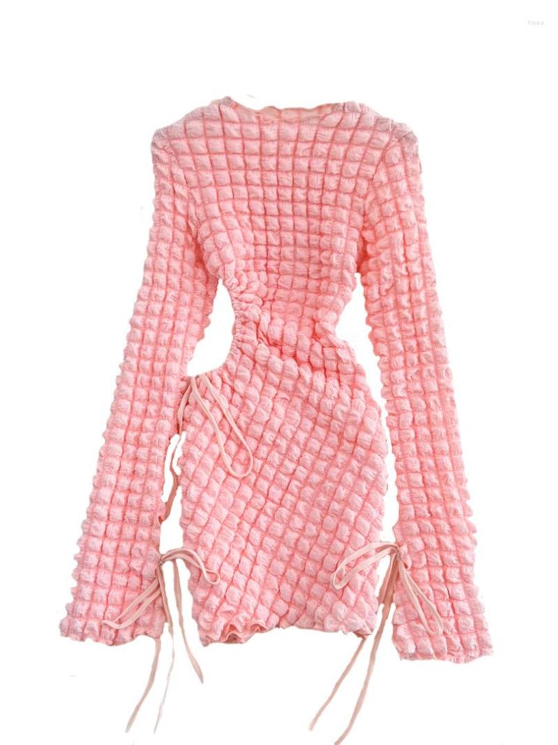 Casual Dresses Foamlina Women Pink Dress 2022 Autumn Fashion O-neck Long Sleeve Holes Drawstring Lace-up Slim Stretch Mini Party, Green
Casual Dresses Foamlina Women Pink Dress 2022 Autumn Fashion O-neck Long Sleeve Holes Drawstring Lace-up Slim Stretch Mini Party, Green