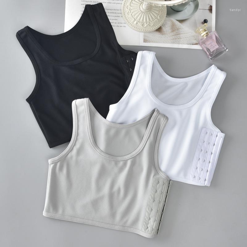 Women' Shapers 2PCS Sportwear Chest Breast Binder Trans Crop Top Flat Les Corset Stretch Body Shaping Buckle Tomboy Bra Tank, 2black 
Women' Shapers 2PCS Sportwear Chest Breast Binder Trans Crop Top Flat Les Corset Stretch Body Shaping Buckle Tomboy Bra Tank, 2black