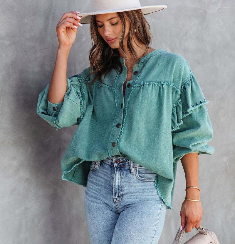 Women' Blouses AYUALIN Fashion Jackets Boho Blusa Vintage Ruffles Lantern Sleeve Loose Coat For Women Casual O-neck Beading Outwear Autumn, Black
Women' Blouses AYUALIN Fashion Jackets Boho Blusa Vintage Ruffles Lantern Sleeve Loose Coat For Women Casual O-neck Beading Outwear Autumn, Black