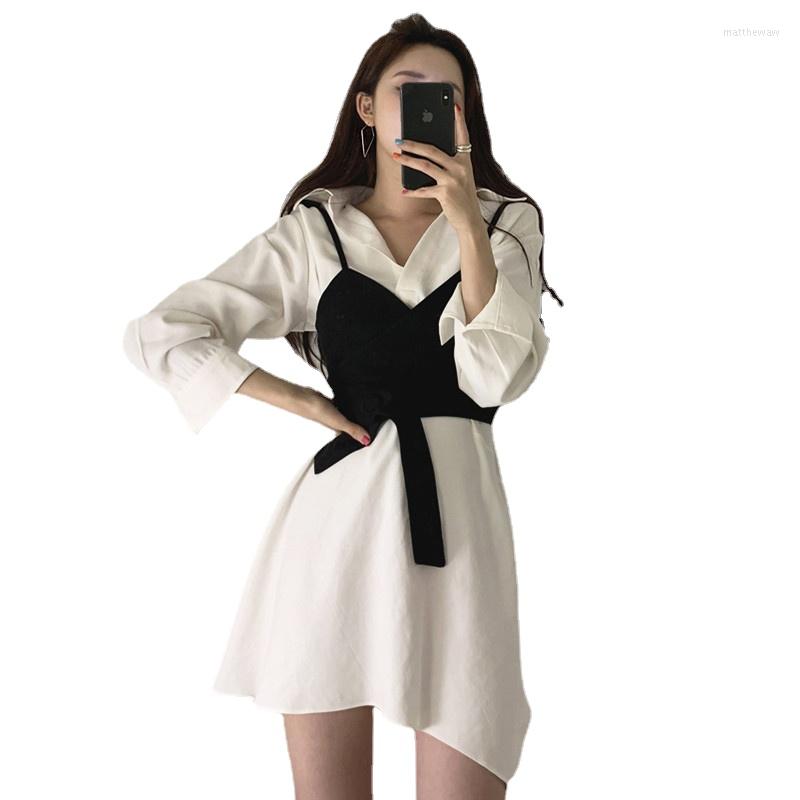 Work Dresses Korean Fashion Vestidos Women 2PC Dress Suit Sweet Two Piece Sets Long White Shirt Dress&little Camis Vest Suits Outfits, Beige
Work Dresses Korean Fashion Vestidos Women 2PC Dress Suit Sweet Two Piece Sets Long White Shirt Dress&little Camis Vest Suits Outfits, Beige