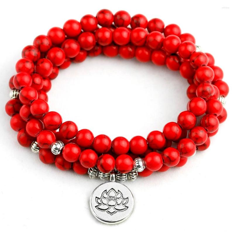 Strand Woman Mala Necklace & Bracelets Red Howlite Stone 6MM Beaded Yoga Bracelet Buddha Lotus 108 Beads Jewelry
Strand Woman Mala Necklace & Bracelets Red Howlite Stone 6MM Beaded Yoga Bracelet Buddha Lotus 108 Beads Jewelry