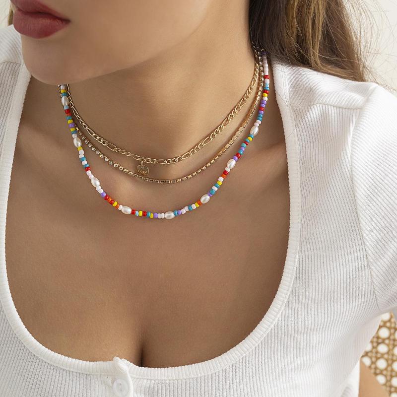 Choker Boho Colorful Handmade Crystal Beaded Short Collar Clavicle Chain Imitation Pearl Necklace For Men Women Girls Korean Jewelry
Choker Boho Colorful Handmade Crystal Beaded Short Collar Clavicle Chain Imitation Pearl Necklace For Men Women Girls Korean Jewelry