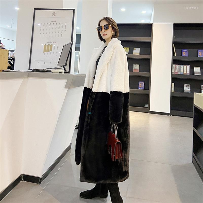 Women' Fur Faux Coat Women 2022 Winter Fashion Loose Long Thick Warmth Imitation Mink Pink Blue Stitching Jacket, Yellow smoke blue
Women' Fur Faux Coat Women 2022 Winter Fashion Loose Long Thick Warmth Imitation Mink Pink Blue Stitching Jacket, Yellow smoke blue
