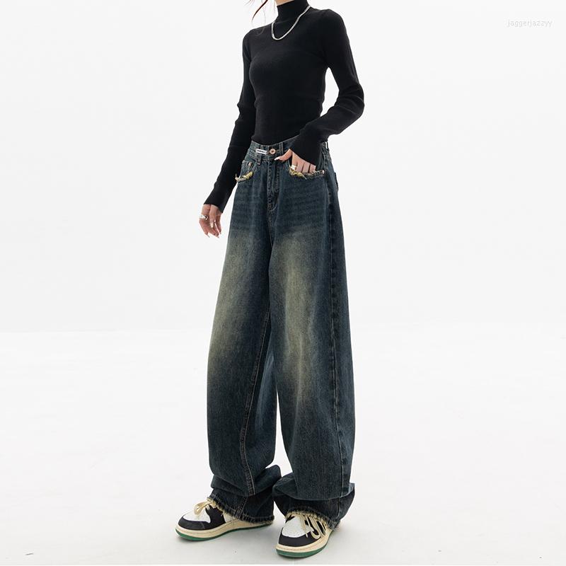Women's Jeans Worn-Out Loose Wash Water Blue Retro Wide-Leg Women's Autumn And Winter High-Waisted Straight Drapey Mopping Trousers
Women's Jeans Worn-Out Loose Wash Water Blue Retro Wide-Leg Women's Autumn And Winter High-Waisted Straight Drapey Mopping Trousers