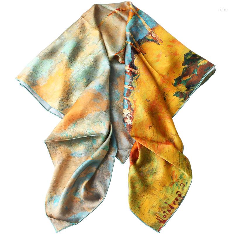 Scarves Oil Painting Square Silk Scarf 110cm Female Bandana Shawl Muffler Pareo Bandanna Handmade Memories Gift
Scarves Oil Painting Square Silk Scarf 110cm Female Bandana Shawl Muffler Pareo Bandanna Handmade Memories Gift