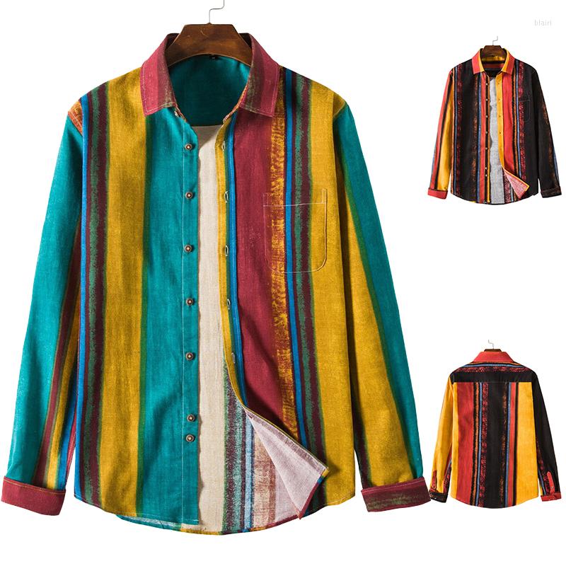 Men' Casual Shirts Trendy Fashion Men' Shirt Handsome Cotton And Linen Blouse Lapel Long Sleeve Color Vertical Stripes Full, 01
Men' Casual Shirts Trendy Fashion Men' Shirt Handsome Cotton And Linen Blouse Lapel Long Sleeve Color Vertical Stripes Full, 01