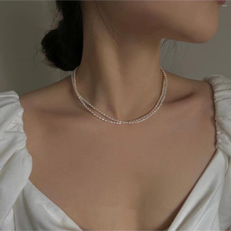 Choker Layered Natural Freshwater Pearl Necklace Gold Plated Dainty Multi-strand Beaded Jewelry For Women Girls Party
Choker Layered Natural Freshwater Pearl Necklace Gold Plated Dainty Multi-strand Beaded Jewelry For Women Girls Party