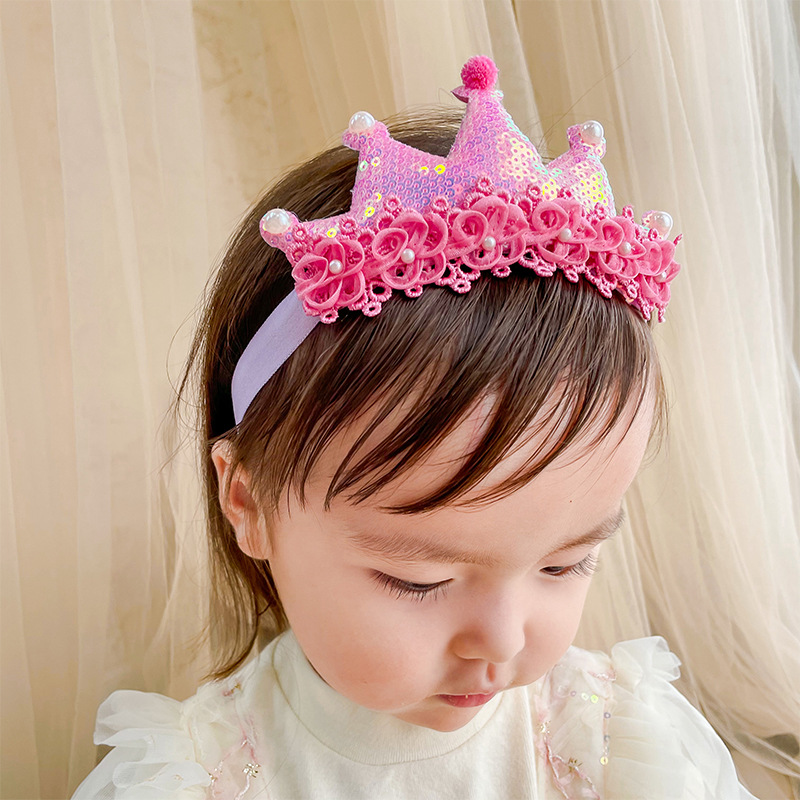 Baby Headbands Sequins Crown Princess Girl Hair Accessories BR066