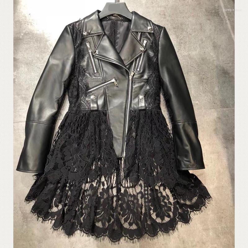Women' Leather Woman Coats Natural Sheepskin Fashion Female Real Jackets Lace Decoration H816, Black
Women' Leather Woman Coats Natural Sheepskin Fashion Female Real Jackets Lace Decoration H816, Black