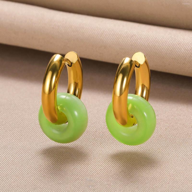 Hoop Earrings Stainless Steel Circle Ear Buckle Hoops With Natural Stone Charm Multicolor Geometric Stud Bohemian Jewelry Girls Gift
Hoop Earrings Stainless Steel Circle Ear Buckle Hoops With Natural Stone Charm Multicolor Geometric Stud Bohemian Jewelry Girls Gift