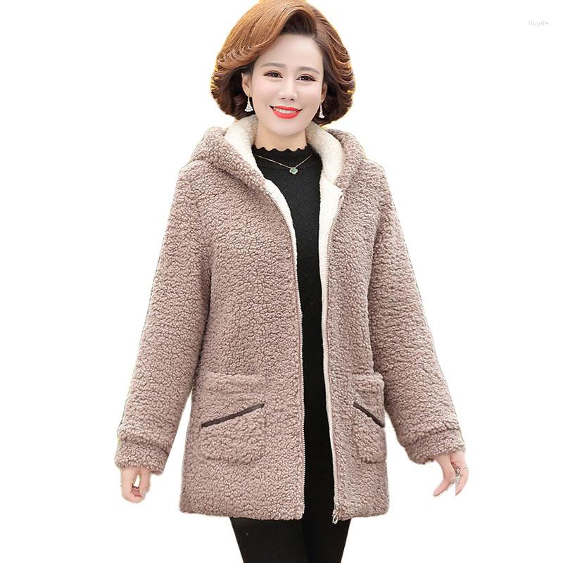 Women's Trench Coats Middle-aged Mothers Faux Lamb Wool Coat 2022 Autumn Winter Velvet Thicken Grain Fleece Loose Outerwear Female Jacket, Blue
Women's Trench Coats Middle-aged Mothers Faux Lamb Wool Coat 2022 Autumn Winter Velvet Thicken Grain Fleece Loose Outerwear Female Jacket, Blue