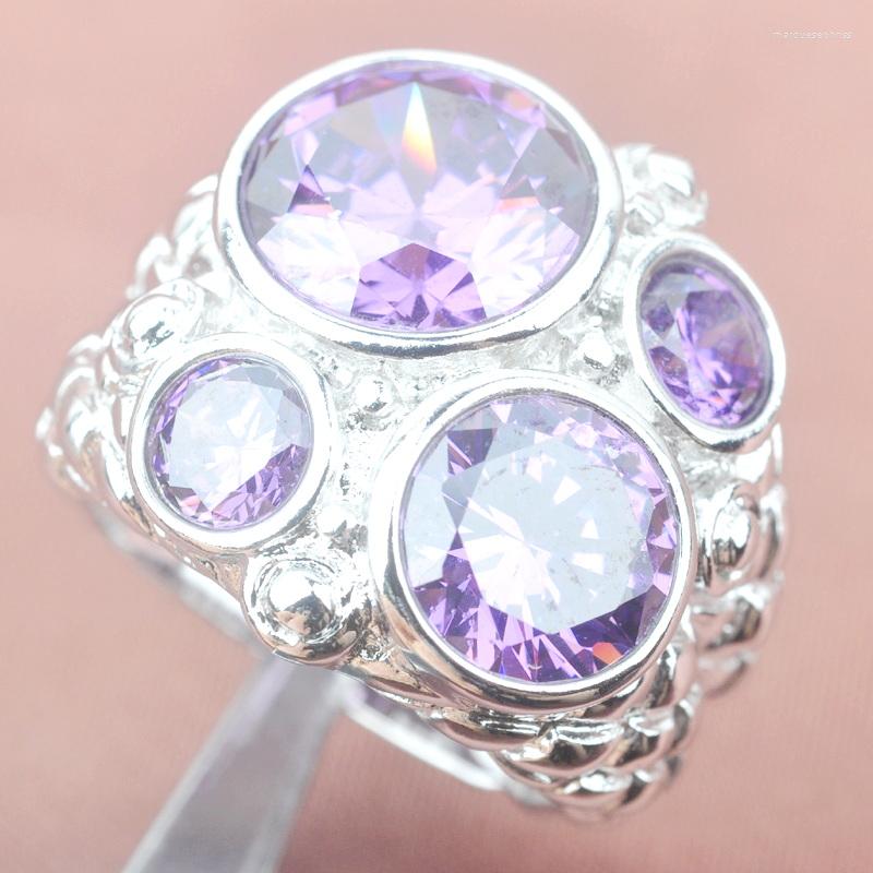Wedding Rings Purple Cubic Zirconia Silver Plated For Women Jewelry Size 6 7 8 9 SA021
Wedding Rings Purple Cubic Zirconia Silver Plated For Women Jewelry Size 6 7 8 9 SA021