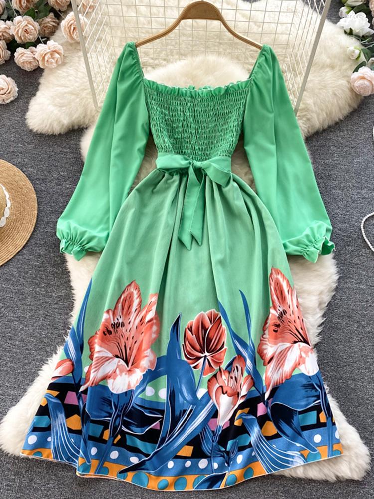 Casual Dresses Autumn Ethnic Style Waist Thin Temperament Square Neck Dress French Beautiful Printed Long Trend Vestidos Women D1524, Black
Casual Dresses Autumn Ethnic Style Waist Thin Temperament Square Neck Dress French Beautiful Printed Long Trend Vestidos Women D1524, Black