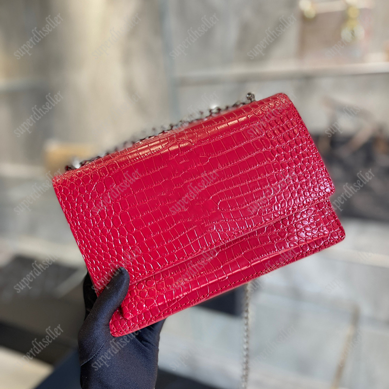 2 Colors Shoulder Bags Luxury Designer Crossbody Women Sunset Bag Classic Handbags High-quality Cross Body Alligator Handbag Chain Straps Wallet Fashion Purse, Red
2 Colors Shoulder Bags Luxury Designer Crossbody Women Sunset Bag Classic Handbags High-quality Cross Body Alligator Handbag Chain Straps Wallet Fashion Purse, Red
