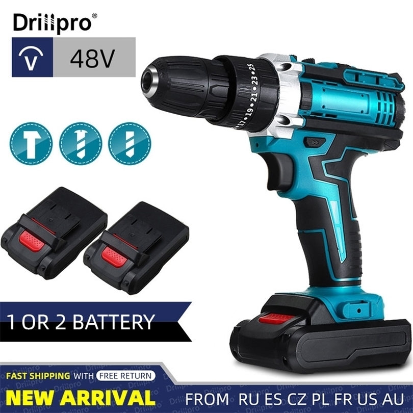 Electric Drill 48V 3 in 1 Electric Impact Drill 253 Torque Electric Hammer Screwdriver Cordless Impact Drill Power Tool with 2 Bat
Electric Drill 48V 3 in 1 Electric Impact Drill 253 Torque Electric Hammer Screwdriver Cordless Impact Drill Power Tool with 2 Bat