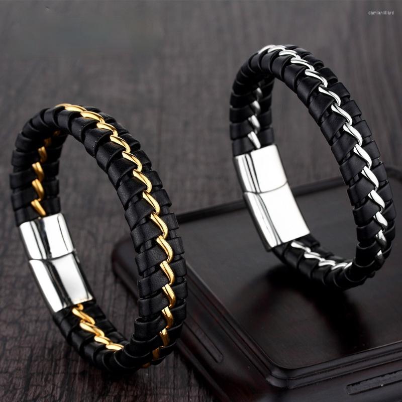 Charm Bracelets MIQIAO Stainless Steel Titanium Weaven Leather Vintage Hip Hop Bangle Wrist Band Chains Bracelet For Men Women Fashion
Charm Bracelets MIQIAO Stainless Steel Titanium Weaven Leather Vintage Hip Hop Bangle Wrist Band Chains Bracelet For Men Women Fashion