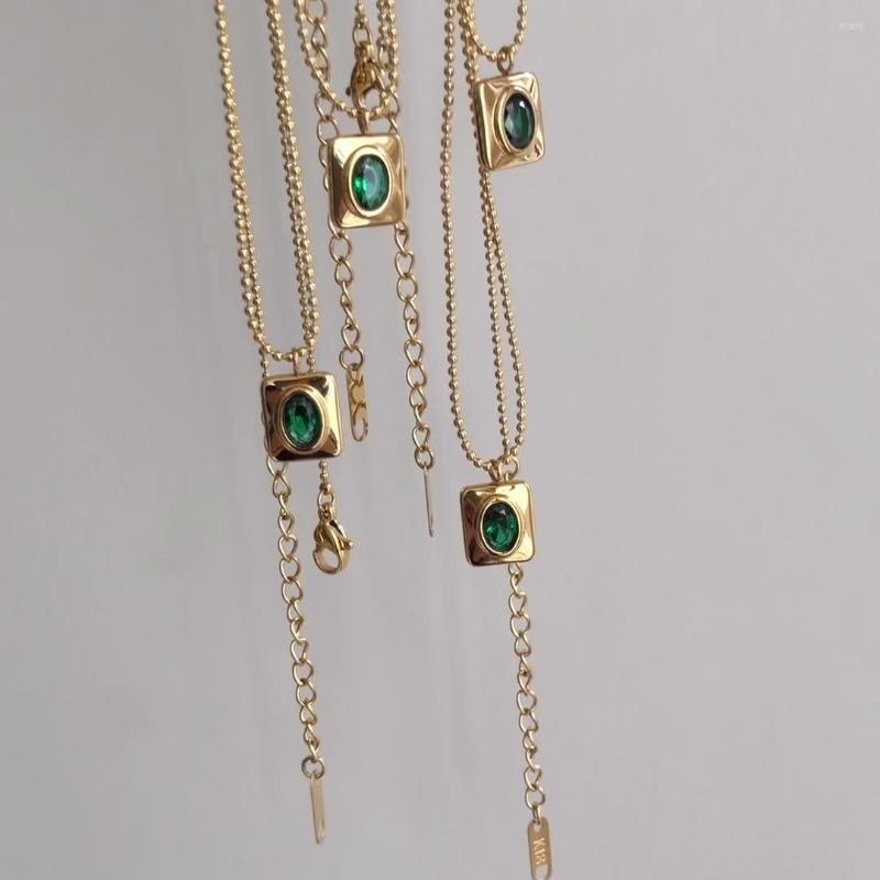 Pendant Necklaces 2022 Oval Green Zircon Titanium Steel Necklace Stainless Plated Jewelry Waterproof Wholesale Choker
Pendant Necklaces 2022 Oval Green Zircon Titanium Steel Necklace Stainless Plated Jewelry Waterproof Wholesale Choker