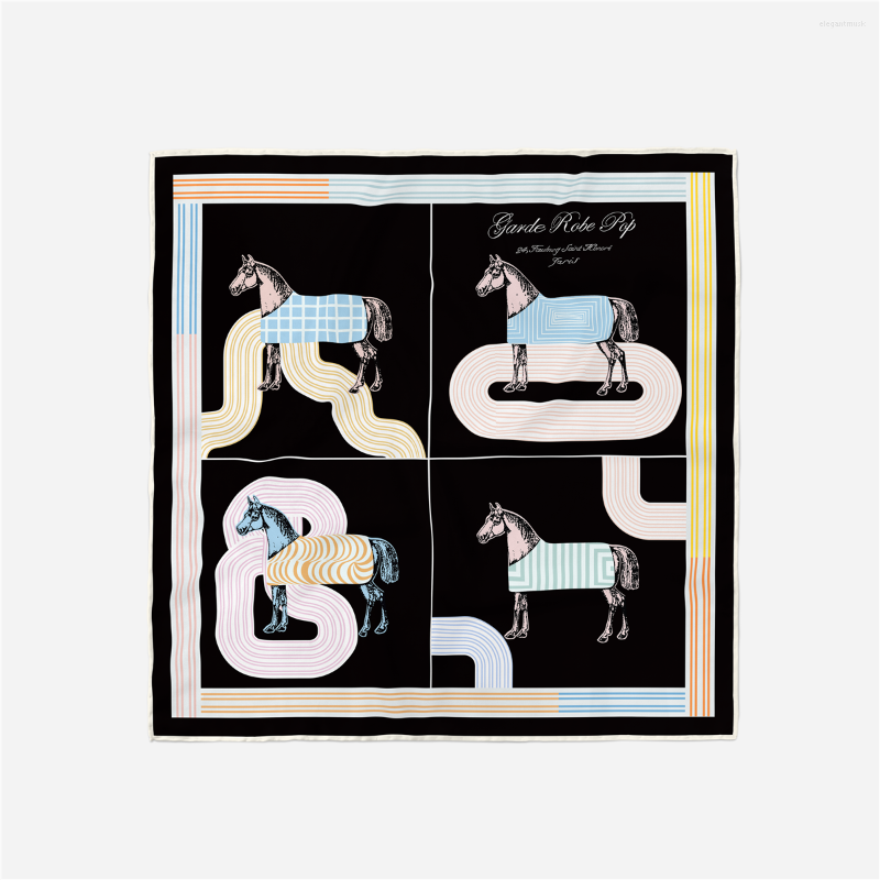 Scarves POBING Twill Silk Scarf Woman Horse Print Square Wraps Bandana Small Hijab Foulards Lady Tie Headband Neckerchief 53CM
Scarves POBING Twill Silk Scarf Woman Horse Print Square Wraps Bandana Small Hijab Foulards Lady Tie Headband Neckerchief 53CM