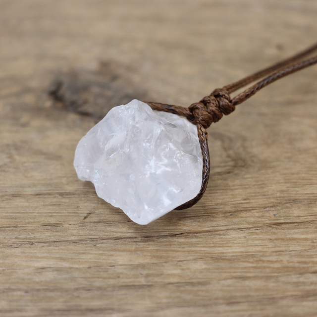 Healing Reiki Raw Stone Mineral Pendants Necklace Natural Crystal Fluorite Rose Quartzs Tourmaline Agates Apatite Adjustable Chain Necklaces Jewelry