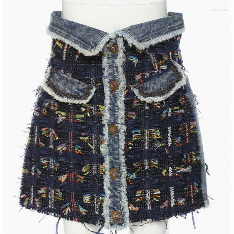 Skirts High Fashion Denim Stitching Three-Dimensional Shape Webbing Pocket A-Line Skirt Single Breasted Sexy Party Mini 2022
Skirts High Fashion Denim Stitching Three-Dimensional Shape Webbing Pocket A-Line Skirt Single Breasted Sexy Party Mini 2022
