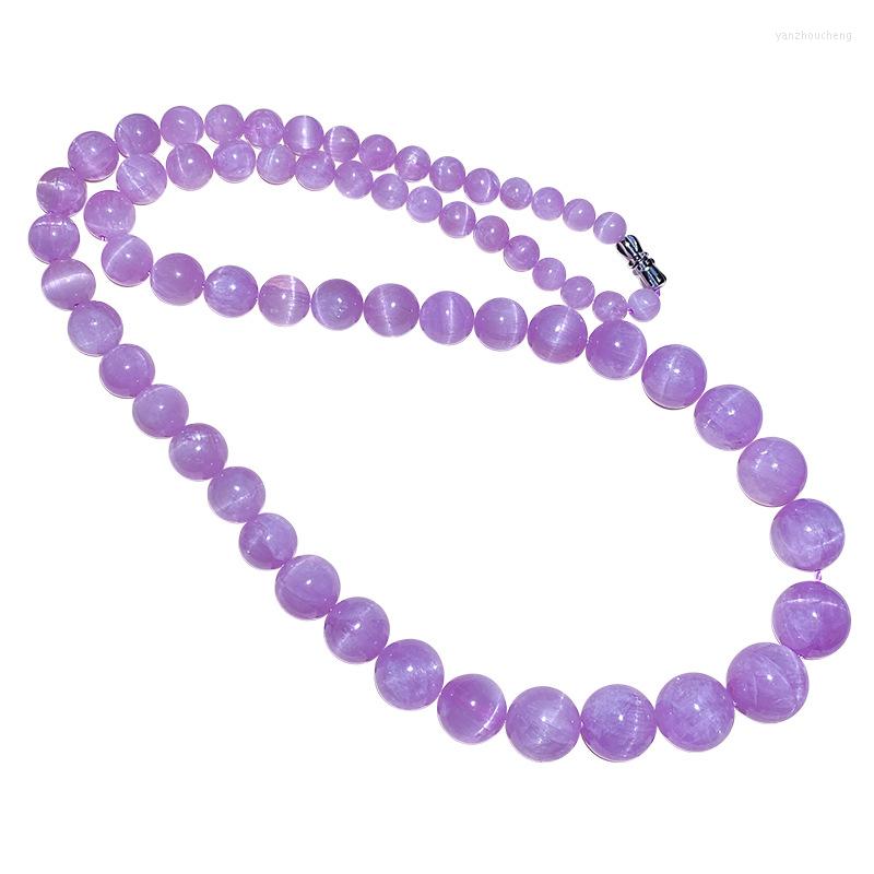 Choker Fine Lavender Purple Spodum Natural Stone Necklace Round Beads Tower Chain Lucky For Women Simple Crystal Jewelry
Choker Fine Lavender Purple Spodum Natural Stone Necklace Round Beads Tower Chain Lucky For Women Simple Crystal Jewelry