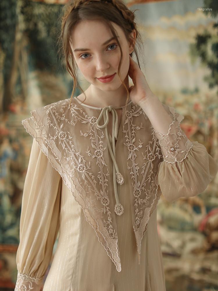 Casual Dresses LYNETTE' CHINOISERIE Spring Autum Arrivals Original Design Women Vintage Mori Girls Embroidery Collar Chiffon, Khaki
Casual Dresses LYNETTE' CHINOISERIE Spring Autum Arrivals Original Design Women Vintage Mori Girls Embroidery Collar Chiffon, Khaki