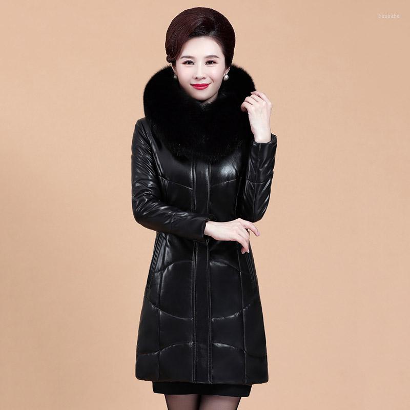 Women's Leather 8XL Down Jacket Women Mid-Length Fur Collar Hooded Coat Winter Female Thick Warm 2022 Vintage Outerwear, Black
Women's Leather 8XL Down Jacket Women Mid-Length Fur Collar Hooded Coat Winter Female Thick Warm 2022 Vintage Outerwear, Black