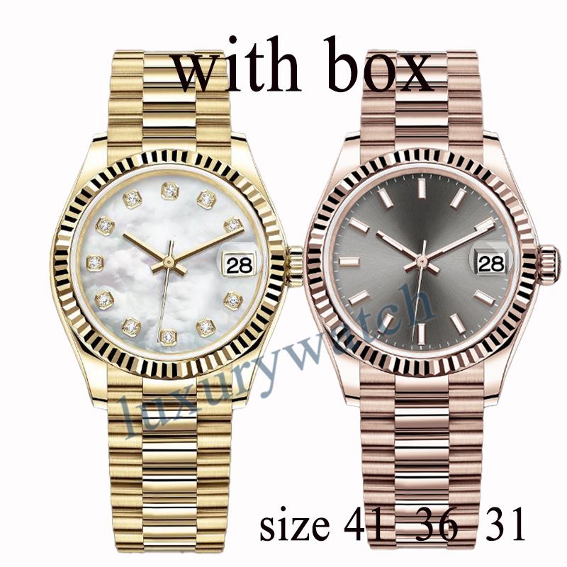 mens watch moissanite designer watches rose gold movement size 41MM 36MM 31MM 904L stainless steel strap watches for men with box Noctilucent watchs