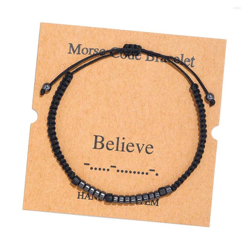 Link Bracelets Sell Personality Morse Code Beads Bracelet For Women Men Creative DIY Black Iron Stone Adjust Elastic Chains Bangle 2022
Link Bracelets Sell Personality Morse Code Beads Bracelet For Women Men Creative DIY Black Iron Stone Adjust Elastic Chains Bangle 2022